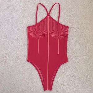Hot Pink Spaghetti Strap Body Suit